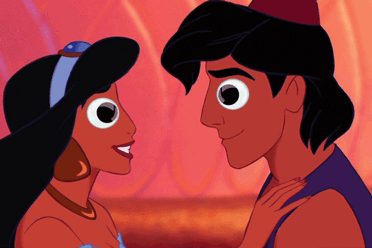 Aladdin And Jasmine Googly Eyes GIF