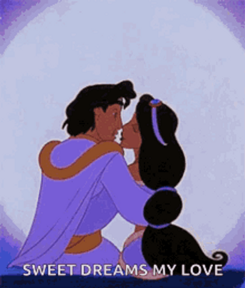 Aladdin And Jasmine Sweetly Kissing GIF