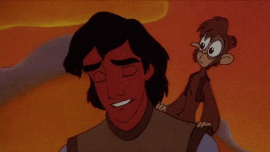 Aladdin Fake Smile With Abu GIF