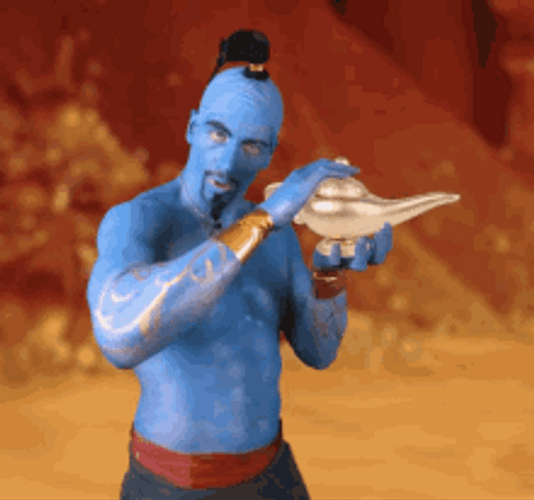 Aladdin Genie Rubbing Lamp GIF