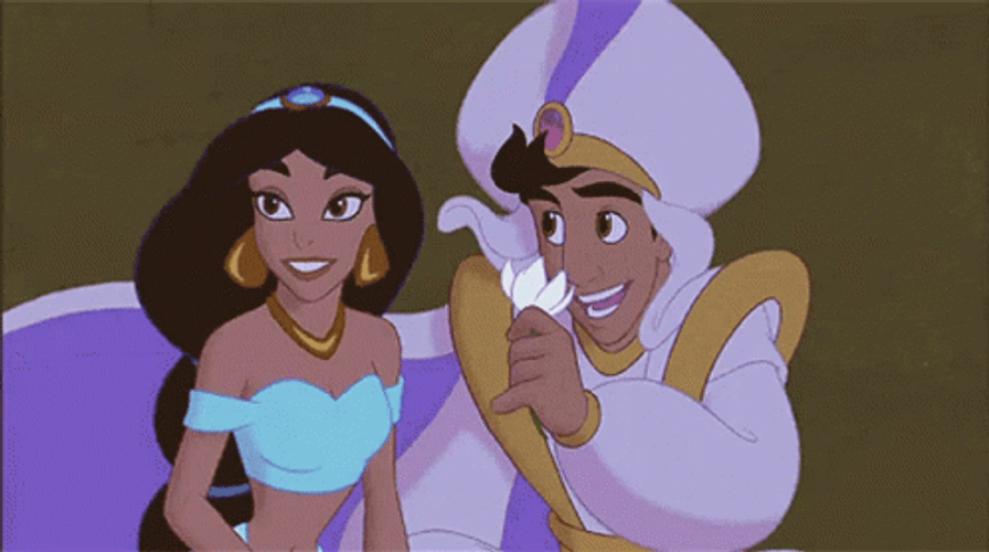 Aladdin Giving Flower To Jasmine GIF