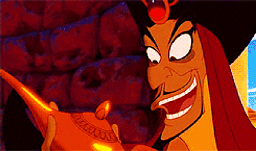 Aladdin Jafar Rubbing Lamp GIF