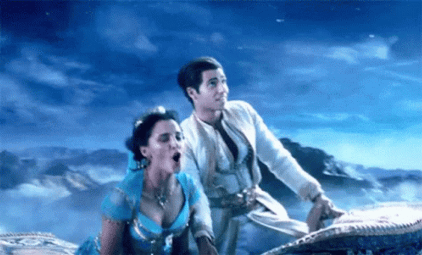 Aladdin & Jasmine Magic Carpet Scene GIF