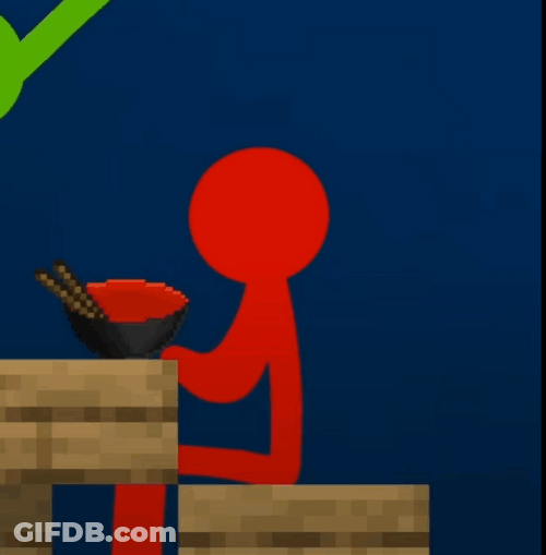 Alan Becker Red Eating Ramen GIF