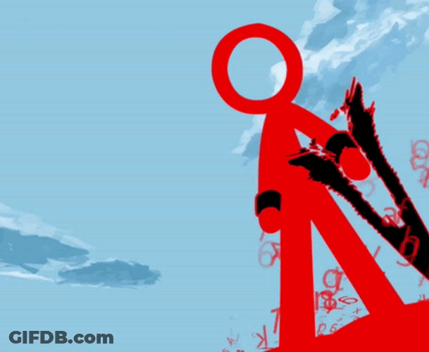 Alan Becker Red With Weapon GIF
