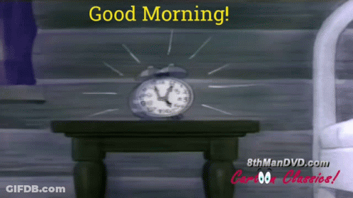 Alarm Clock Saying Good Morning GIF
