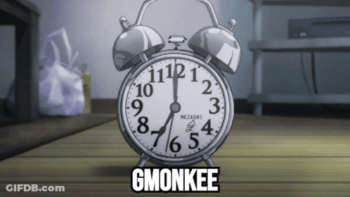 Alarm Clock With Gmonkee On Bottom GIF