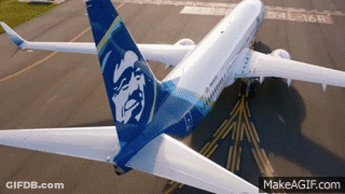 Alaska Airlines Plane On Tarmac GIF