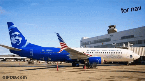 Alaska Airlines Plane On Tarmac GIF
