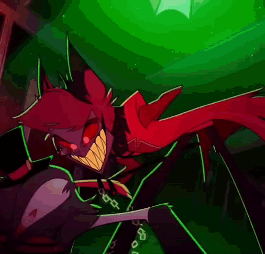 Alastor Hazbin Hotel Red Green Light GIF