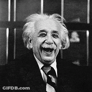 Albert Einstein Laughing In Suit And Tie GIF
