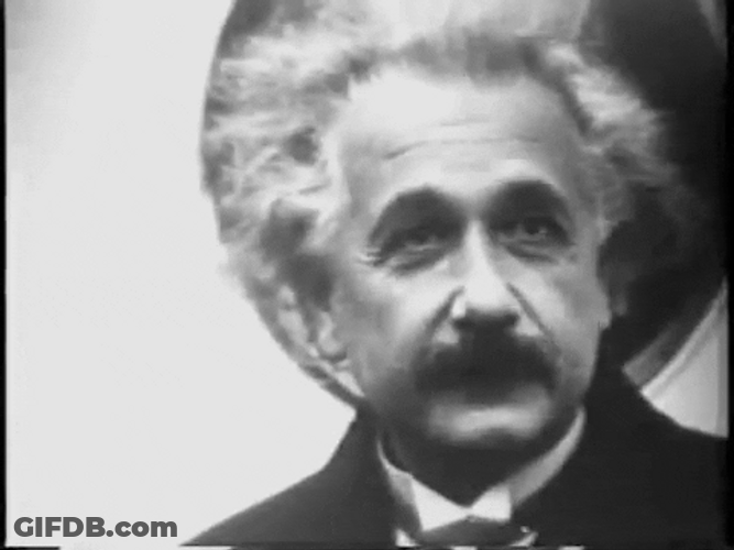 Albert Einstein Looking Around GIF