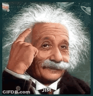 Albert Einstein Pointing At Head GIF