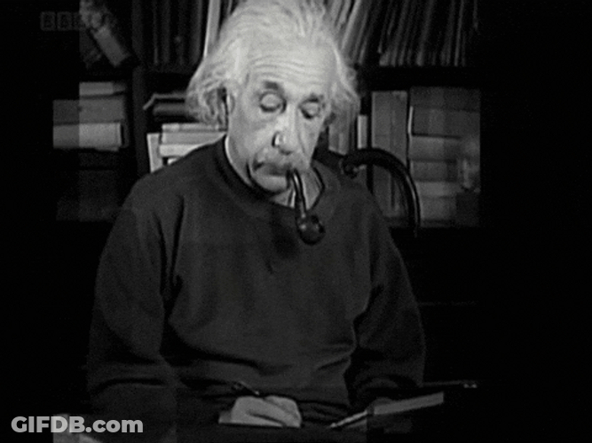 Albert Einstein Smokes GIF