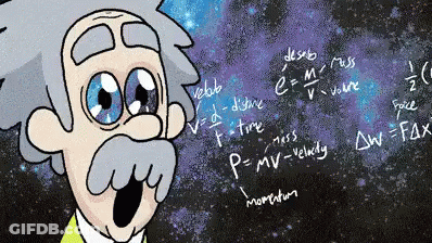 Albert Einstein Standing In Front Of Blackboard GIF