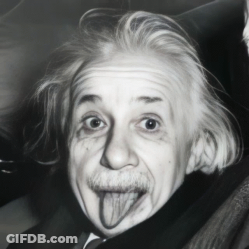Albert Einstein Sticking Out Tongue Black And White GIF