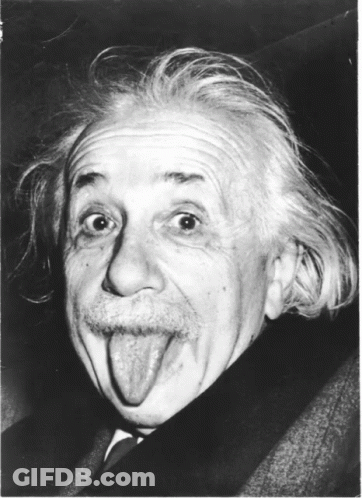 Albert Einstein Sticking Out Tongue Black And White GIF