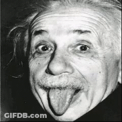Albert Einstein Sticking Out Tongue Black And White GIF
