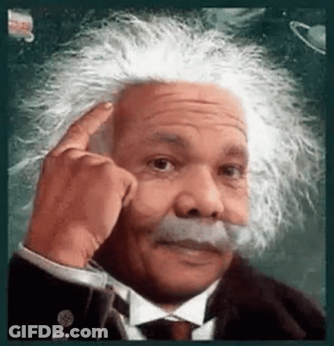 Albert Einstein Suit Tie Mustache White Hair GIF