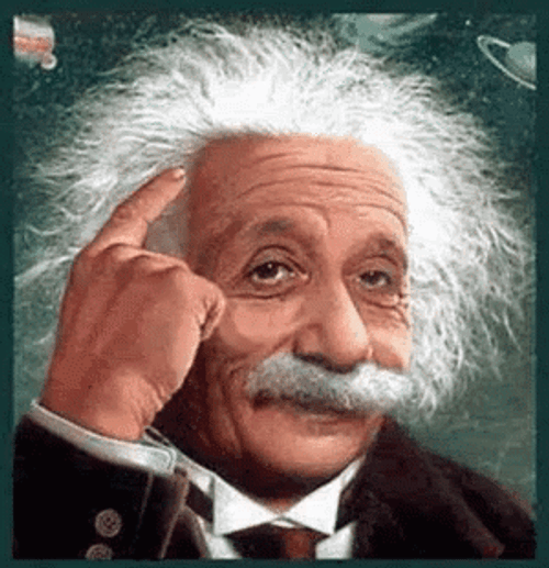 Albert Einstein Thinking Smart GIF