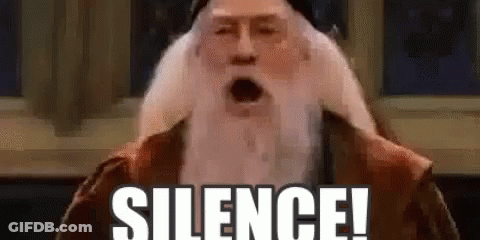 Albus Dumbledore Saying Silence GIF
