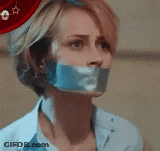Alena Kolomina Gagged Using Duct Tape GIF