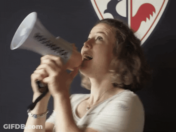 Alert Attention Please Megaphone Girl GIF