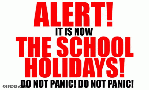 Alert School Holidays Do Not Panic GIF