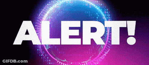 Alert Text On Purple Background GIF