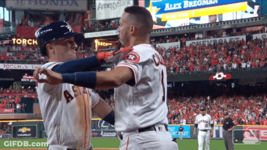 Alex Bregman Happy Chest Bump GIF