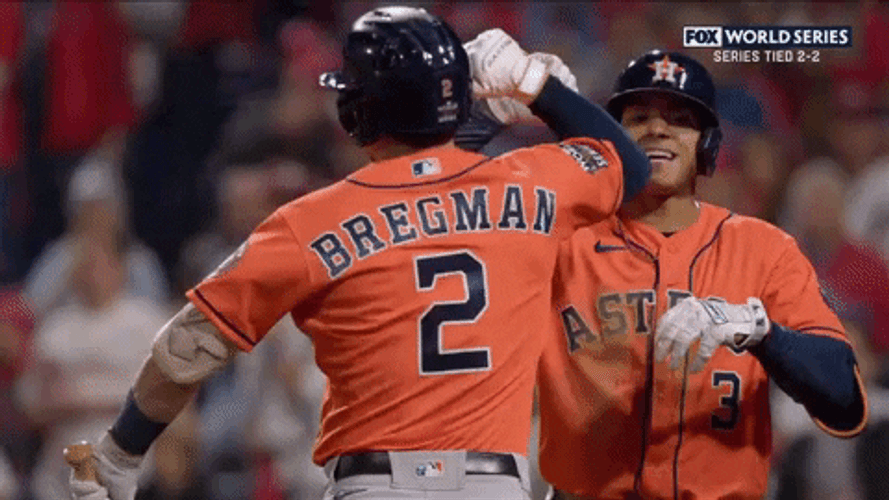 Alex Bregman Slow Motion High Five GIF