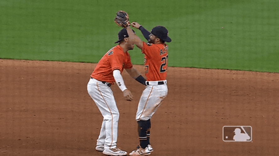 Alex Bregman Tight Hugs Celebration GIF