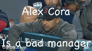 Alex Cora Is A Bad Manager With A Man Leaning On A Fence GIF