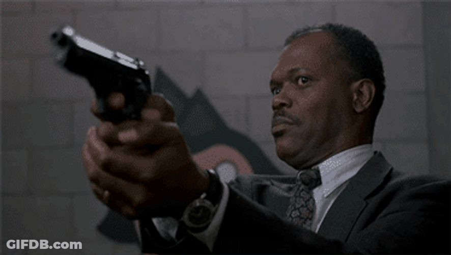 Alex Cross Shaking While Pointing Gun GIF