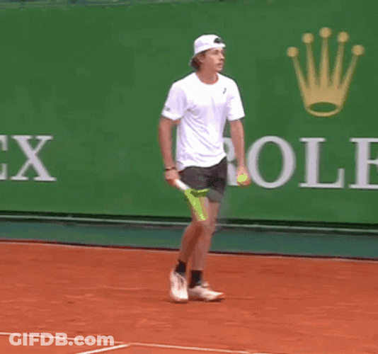 Alex Deminaur Tennis Court Rolex Logo GIF