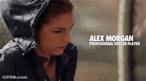 Alex Morgan Is A Professional Soccer Player With A Black Jacket On GIF