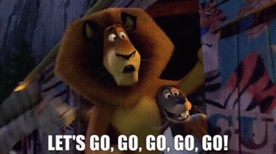 Alex The Lion Tell Friends Go Go Go GIF