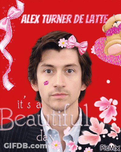 Alex Turner De Latte With Flowers GIF
