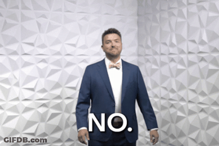 Alex Young No Thank You Gesture GIF