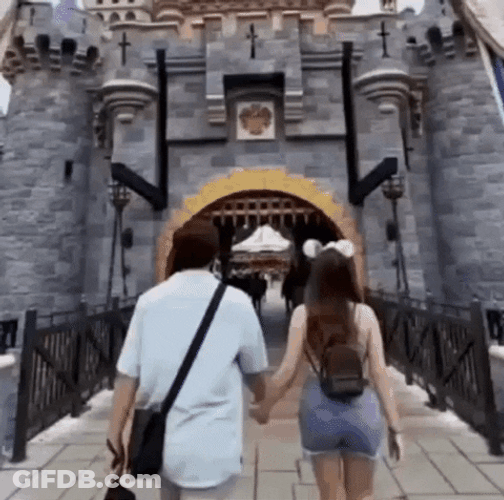 Alexa And Kd Walking In Disneyland GIF