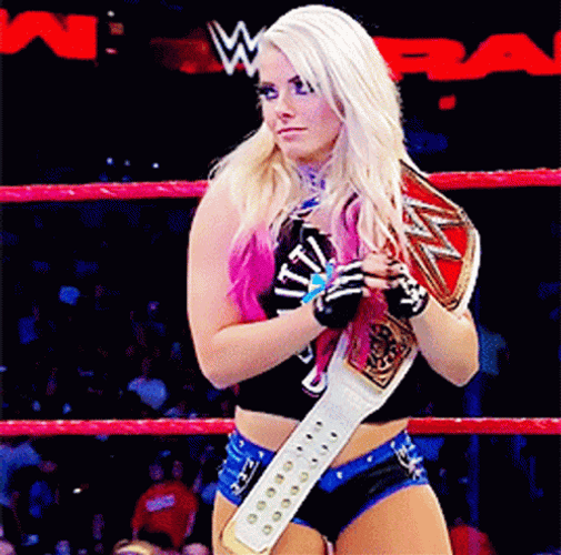 Alexa Bliss Holding Wrestling Belt GIF