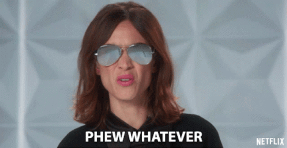 Alexa Chung Phew Whatever GIF