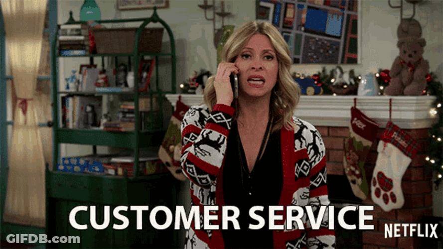 Alexa & Katie Sitcom Jennifer Calling Customer Service GIF