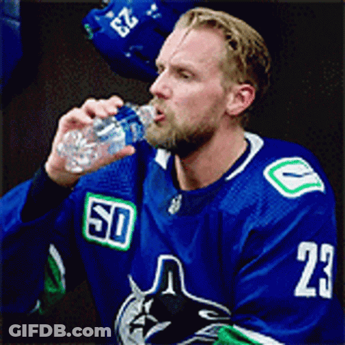 Alexander Edler Drinking One Bottle Of Water GIF