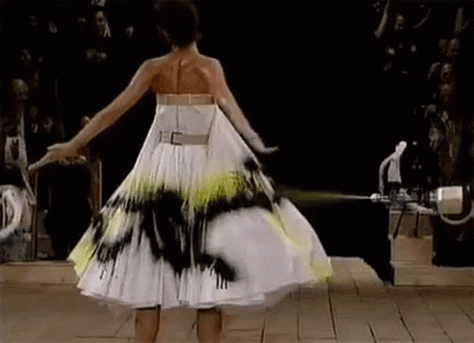 Alexander McQueen Spray Paint Dress GIF