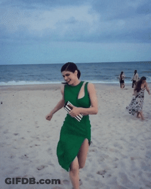 Alexandra Daddario Slow Motion Running GIF