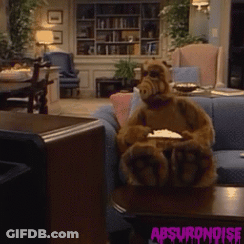 Alf Eating Popcorn GIF