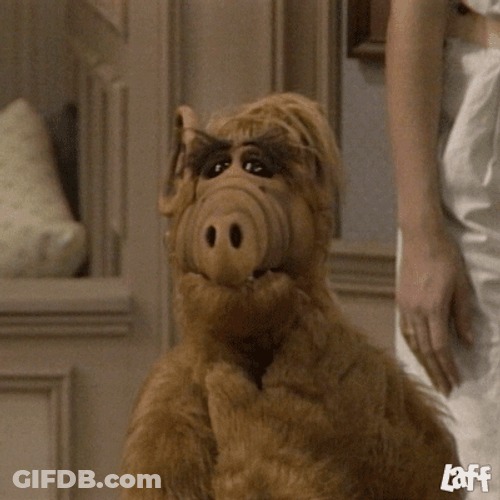Alf Introduce Self While Gulp GIF
