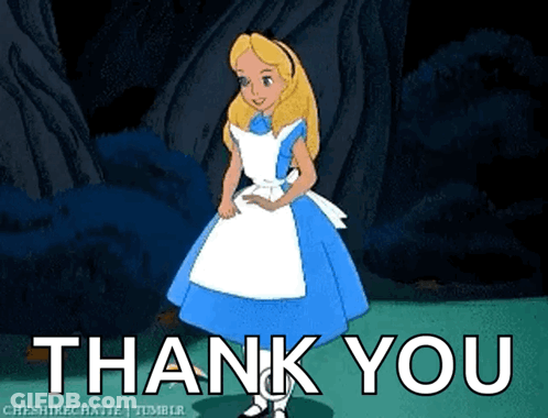 Alice From Alice In Wonderland Says Thank You GIF