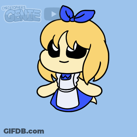 Alice From Christopher's Genie On Blue Background GIF
